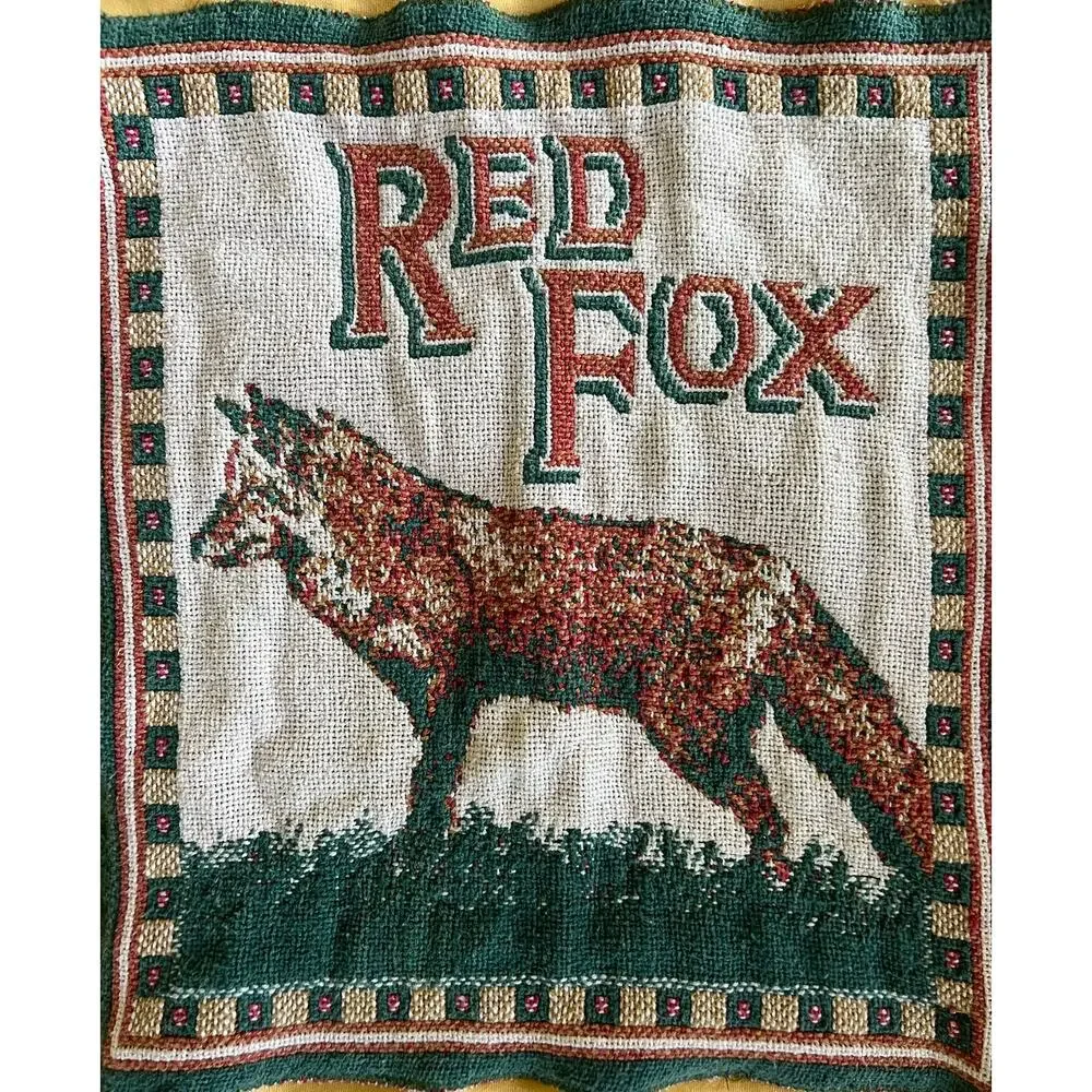 Fox Tapestry hoodie, reworked sweatshirt w blanket panel, upcycled XL